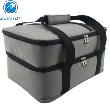 Two Decks Insulated Picnic Food Beverage Delivery Tote Bag Pizza Drinks Lunch Carrier Holder Cooler Bag